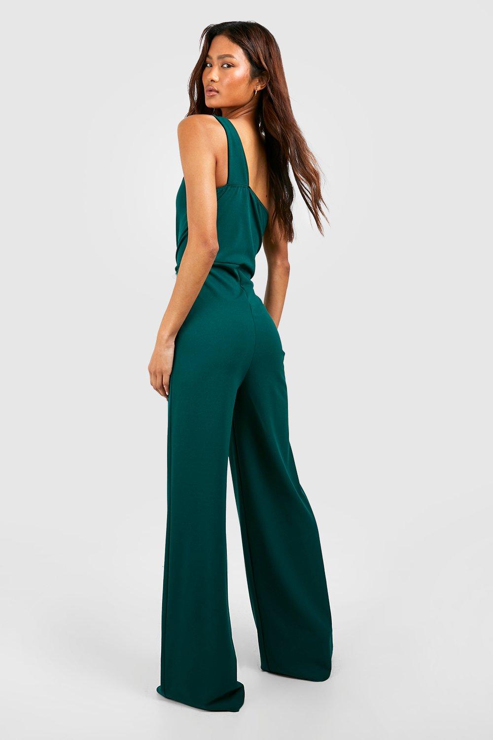 Tall Metal Trim Asymmetric Wide Leg Jumpsuit boohoo DK